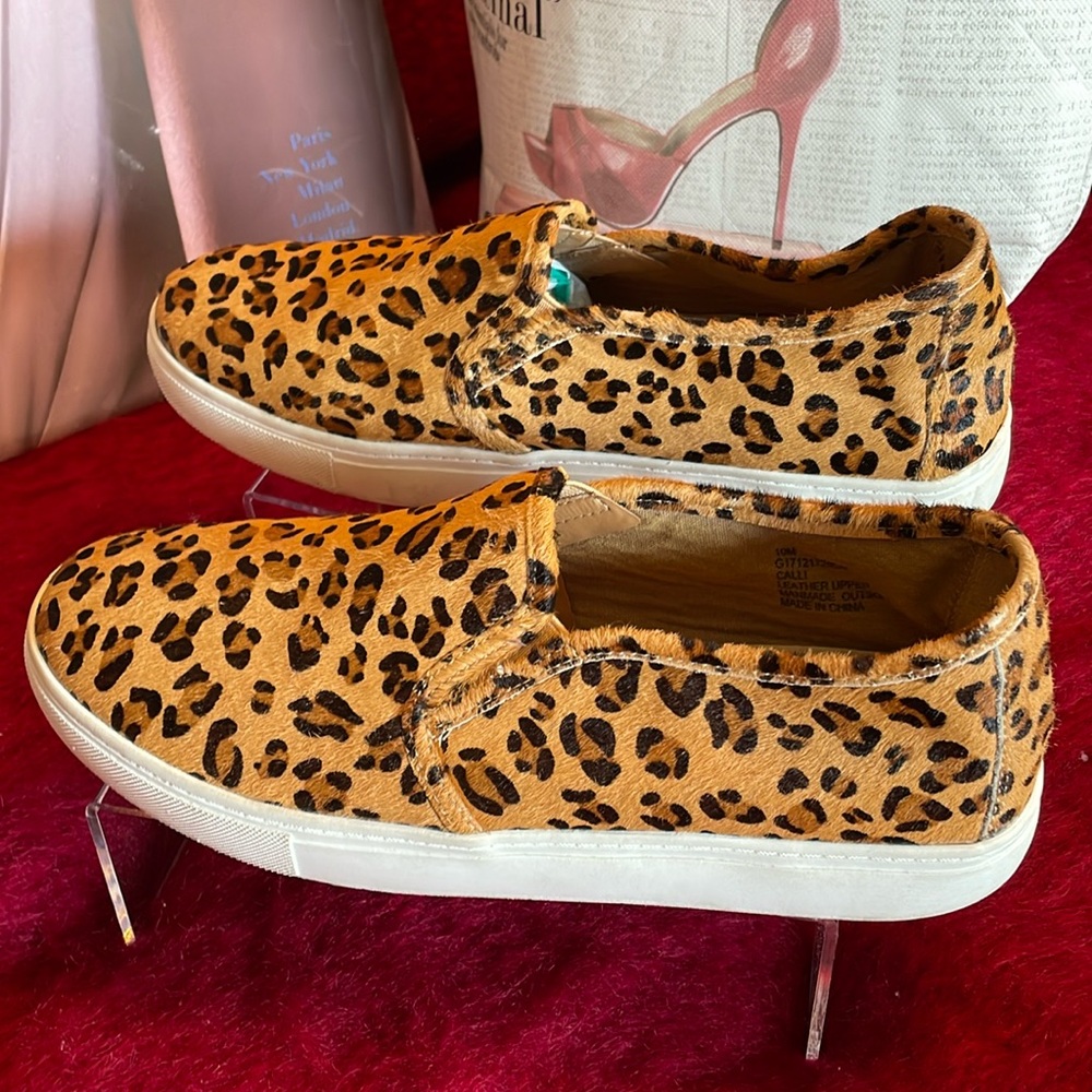 Altar’d State Calli Leopard Print Calf-hair Slip-on Sneakers Women’s sz 10